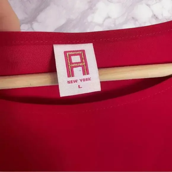 NWT - Amanda Uprichard Red Ruffle Shift Dress Size: L - Picture 8 of 8